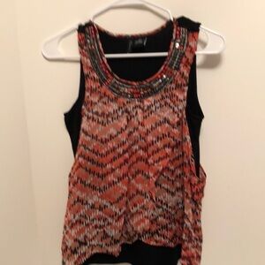 New dim. top, orange overlay, blk tee. Size SP